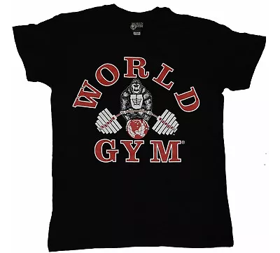 Buy W110 World Gym Acid Wash Bodybuilding T Shirt Gorilla Logo • 19.23£