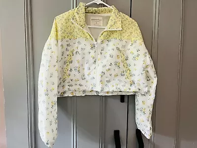 Buy Women's Aeropostle Cropped Windbreaker Floral Jacket Size XS Nylon Yellow Blue • 22.68£