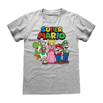 Buy Super Mario Vintage Group Grey Crew Neck T-Shirt • 12.95£