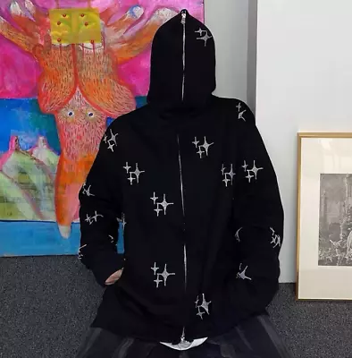 Buy Women Men Adult Gothic Print Sweatshirt Hoodies Zip Up Grunge Black Streetwear** • 26.39£