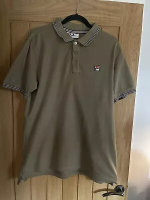 Buy Fila 80s Casual Polo T Shirt Size Large Khaki/Green Brand New Low Start BARGAIN! • 0.99£