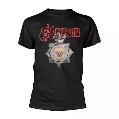 Buy SAXON - STRONG ARM OF THE LAW BLACK T-Shirt Medium • 19.11£