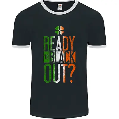 Buy Ready To Black Out St Patricks Day MMA Mens Ringer T-Shirt FotL • 11.99£