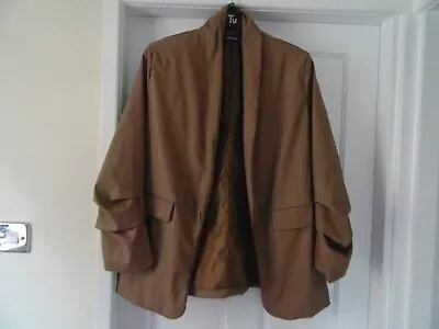 Buy Prettylittlething Size 16 Caramel Faux Leather Jacket. Worn Once. • 4.99£