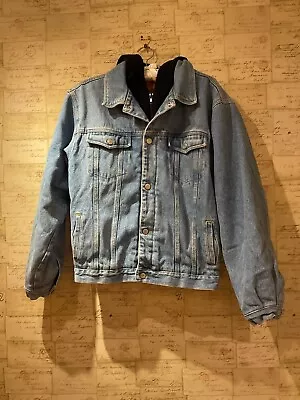 Buy Denim Jacket With Fleece Lining And Hood Fits Size 8 • 8£