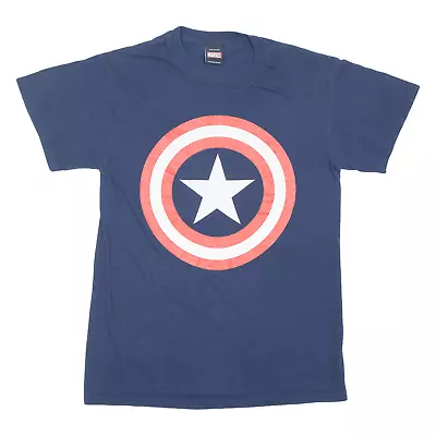 Buy MARVEL Captain America Shield Mens T-Shirt Blue USA S • 8.99£