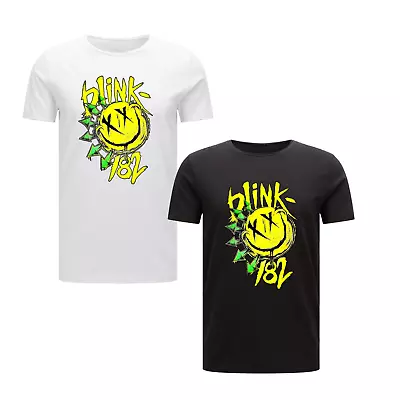 Buy 182 Blink T-shirt Rock World Tour 2023 Smile Logo New Top Music Concert Men's • 13.49£