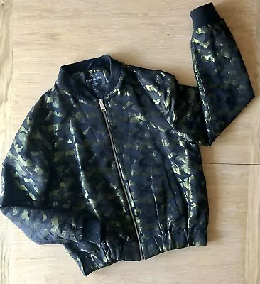 Buy Ladies Light Bomber Jacket Size 10 UK By RIVER ISLAND With A Lovely Camo Pattern • 5.99£