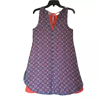 Buy NWT RNB Rich And Beautiful Indie Geometric V Neck Mini Tunic Dress Sz Medium • 9.65£