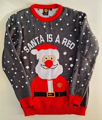 Buy Santa Is A Red Original Manchester United Christmas Jumper Pullover 12-13 VGC • 11£