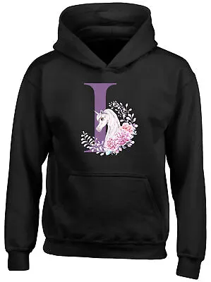 Buy Initials Unicorn  Animal - I Childrens Kids Hooded Top Hoodie Boys Girls Gift • 13.99£