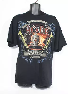 Buy AC/DC T-Shirt 2XL Black Hells Bells Graphic Print Short Sleeve Band Concert Mens • 10.49£
