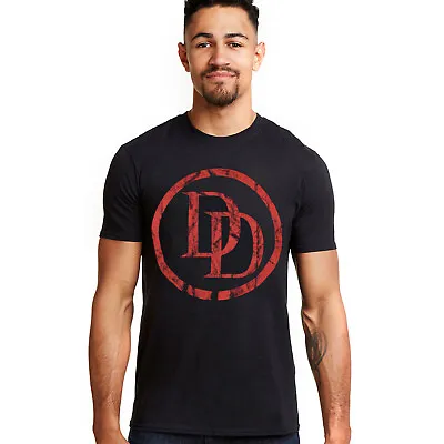 Buy Official Marvel Mens Daredevil Logo T-shirt Black S-2XL • 13.99£