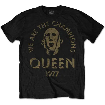 Buy Queen Mens Black T Shirt We Are The Champions Official • 13.95£