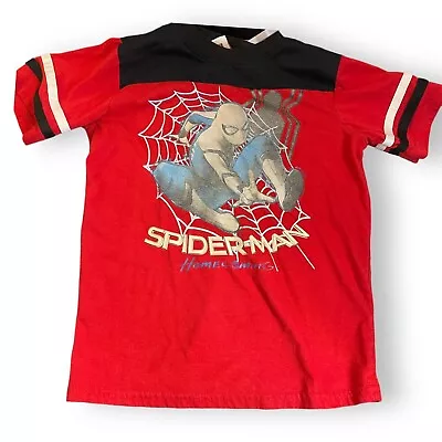 Buy Marvel Spiderman Homecoming Boys Red Graphic Print T-Shirt Size 7 Faded Play Top • 2.32£