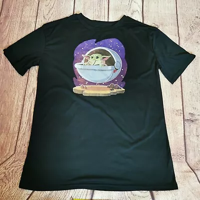 Buy Baby Yoda Black Graphic T-shirt Size 14 • 9.99£