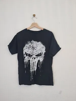 Buy Marvel Punisher Skull Cotton T-Shirt Size S Black Short Sleeve Tee • 10.99£
