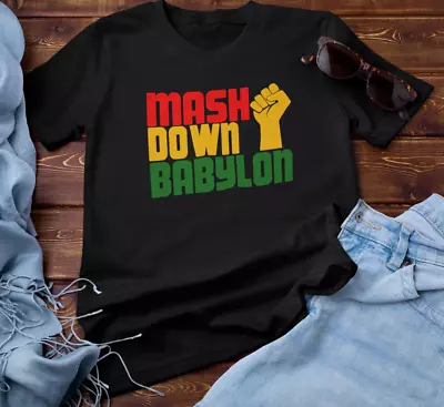 Buy MASH DOWN BABYLON T-SHIRT (Reggae Dub Roots Jah Rasta Deejay Tosh Music Carnival • 15.49£