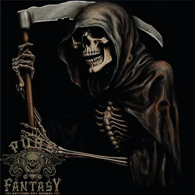 Buy Grim Reaper Gothic Heavy Metal Skull Mens T-Shirt 100% Cotton • 10.75£