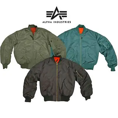 Buy Flight Jacket MA1 Military Army Pilot Air Force Alpha Industries Padded Bomber • 79.90£