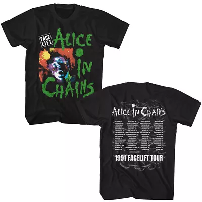 Buy Alice In Chains 1991 Facelift USA Canada Tour Locations Men's T Shirt Band Merch • 51.77£