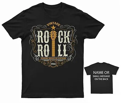 Buy Rock And Roll Guitar Music Musician Band Gift Vintage Men's Printed T-shirt • 12.95£