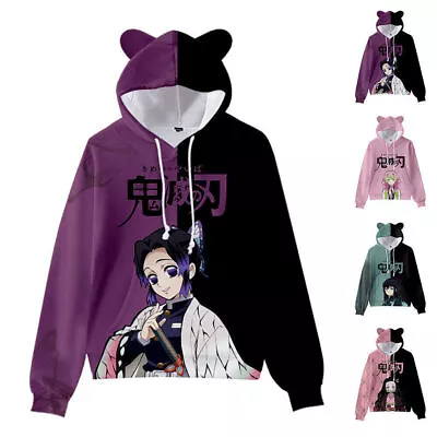 Buy Anime Demon Slayer Hoodies Men Women Ear Hooded Pullover Sweatshirt Sweater Tops • 20.99£