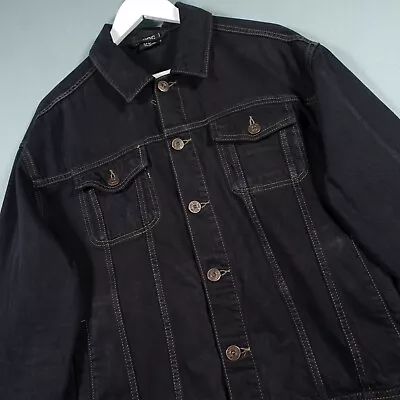 Buy Urban Outfitters BDG Denim Jacket Mens Medium Black Button Up Pockets Preloved • 49.97£