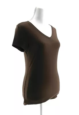 Buy No Boundaries Junior's T-Shirt Short Sleeve V-Neck Pullover Color Brown Size XS • 14.39£