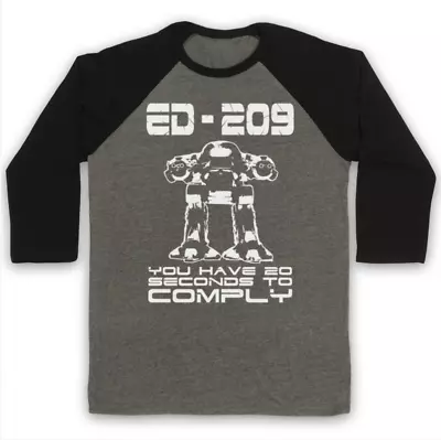 Buy Ed-209 20 Seconds To Comply Robocop Unofficial Sci Fi 3/4 Sleeve Baseball Tee • 23.99£