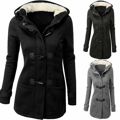 Buy UK Ladies Fur Warm Thick Lined Coat Womens Winter Outdoor Hooded Parka Jacket • 18.13£