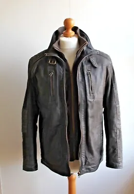 Buy Barney & Taylor Dark Brown Leather Jacket, Size M, Excellent Condition • 39.99£