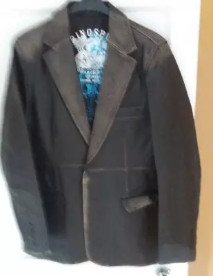 Buy Ringspun Coat Leather Jacket Unisex Northern Soul Skull Cross Bones Medium • 14.99£