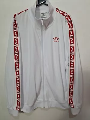Buy Size XXXL Original Vintage Umbro Tracksuit Top Jacket Mens White Red • 12.75£