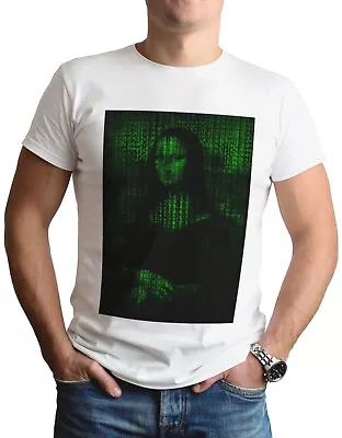 Buy Mona Lisa T-Shirt Funny T Shirt Mens Film Digital Rain Top Tee Gift Art Matrix • 8.99£