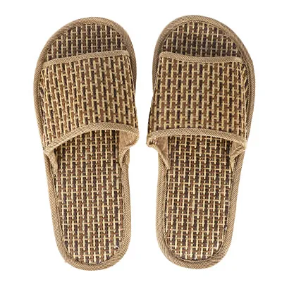 Buy  Summer Straw Slippers Home Cool Bamboo Sandals Wooden Floor • 9.75£