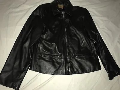Buy Red Head Soft Black Biker Style Leather Jacket Adult Size Large • 28.95£