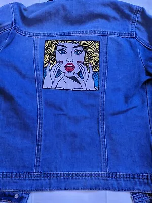 Buy OOAK Unique Girls Denim Jacket Age 10-11 Re-worked Embellished Comic Girl Power • 9.95£