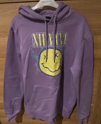 Buy Nirvana Hoodie Smiley Grunge Rock Band Merch Size M Kurt Cobain Dave Grohl • 17.50£