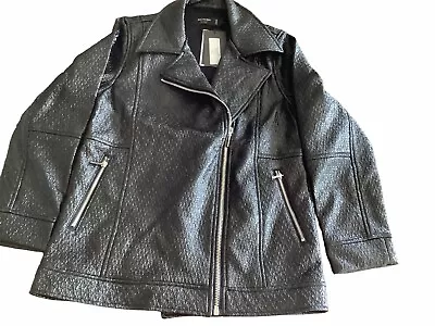 Buy Religion  Black Faux Croc Biker Styke Jacket Womens Breeze  Size 10 BNWT • 12.99£
