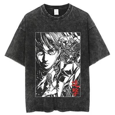 Buy Summer Attack On Titan AOT Vintage T-shirts Anime Unisex Men Women Cosplay Tees • 19.19£