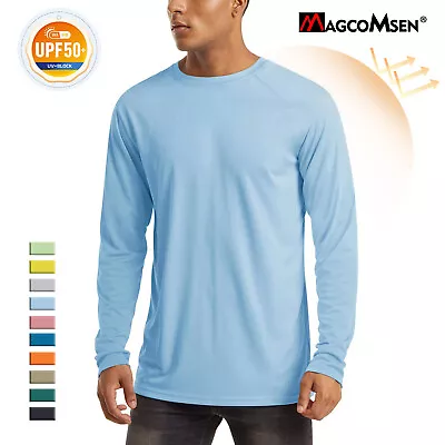 Buy UPF50+ Men's Sun Block Performance Shirts Long Sleeve Fishing Hiking Workout Tee • 19.18£