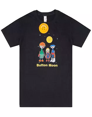 Buy Button Moon Black Short Sleeved T-Shirt (Womens) • 14.99£