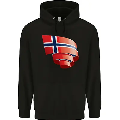 Buy Curled Norway Flag Norwegian Day Football Mens 80% Cotton Hoodie • 19.99£