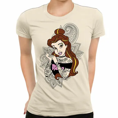 Buy Beauty And The Beast Rock Princess Biker Gothic Punk Alternative Women's T-Shirt • 12.95£
