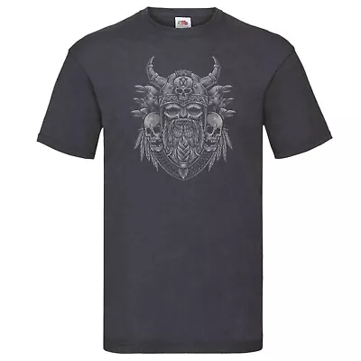 Buy Viking Skull With Ravens Symbol T-Shirt Birthday Gift • 12.59£