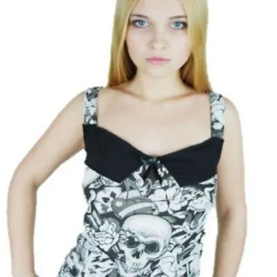 Buy Skull True Love Strappy Top Size 29 -33 , Alternative, Punk, Gothic Clothing • 5.50£