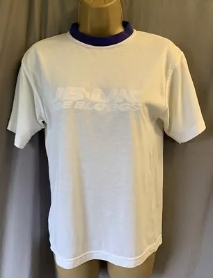 Buy Joe Bloggs White Spellout Size Small 8 Graphic Ringer T- Shirt Baby Tee Y2K Top • 14.95£