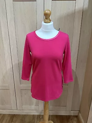 Buy Ruth Langsford 3/4 Sleeve Satin Trim Scoop Neck Top  - Pink - Size XS • 26£
