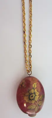 Buy Pomander Pendant Necklace Lord Nelson Pottery Jewellery Vintage Floral On Chain • 12£
